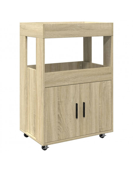 Carrello Bar Rovere Sonoma 60x39,5x89 cm in Legno Multistrato