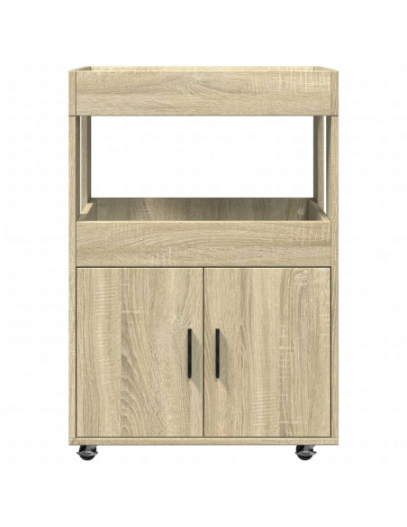 Carrello Bar Rovere Sonoma 60x39,5x89 cm in Legno Multistrato