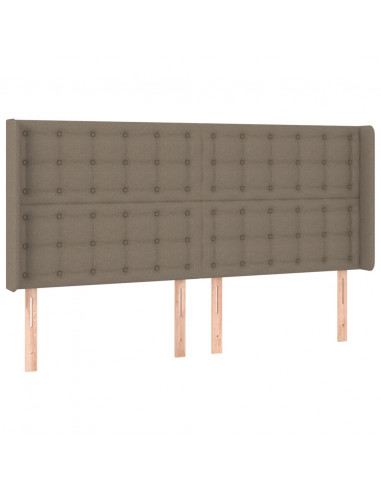 Testiera ad Orecchio Tortora 183x16x118/128 cm in Tessuto