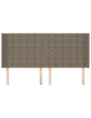 Testiera ad Orecchio Tortora 183x16x118/128 cm in Tessuto