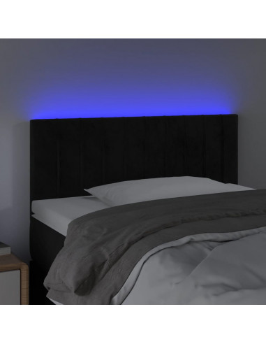 Testiera a LED Nera 90x5x78/88 cm in Similpelle