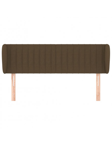 Testiera ad Orecchio Marrone Scuro 147x23x78/88 cm in Tessuto
