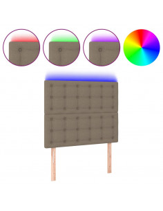 Testiera a LED tortora 90x5x118/128 cm in Tessuto 2