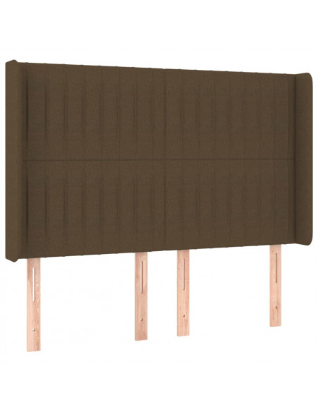 Testiera a LED MarroneScuro147x16x118/128cm inTessuto