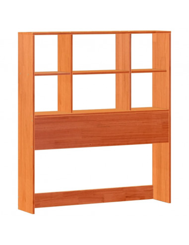 Letto Libreria senza Materasso Marrone Cera 90x200 cm in Pino