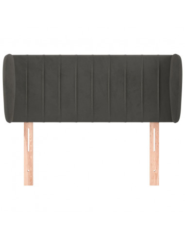 Testiera ad Orecchio Grigio Scuro 93x23x78/88 cm in Velluto