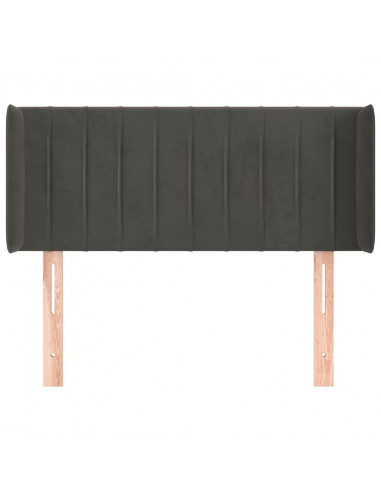 Testiera ad Orecchio Grigio Scuro 93x16x78/88 cm in Velluto