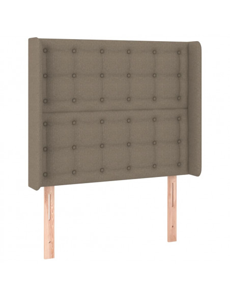 Testiera ad Orecchio Tortora 93x16x118/128 cm in Tessuto