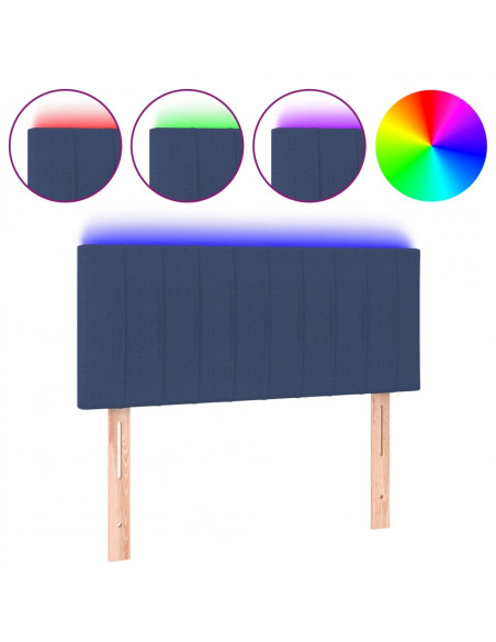 Testiera a LED Blu 100x5x78/88 cm in Tessuto
