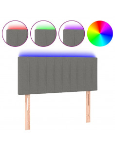 Testiera a LED Grigio Scuro 90x5x78/88 cm in Tessuto 2