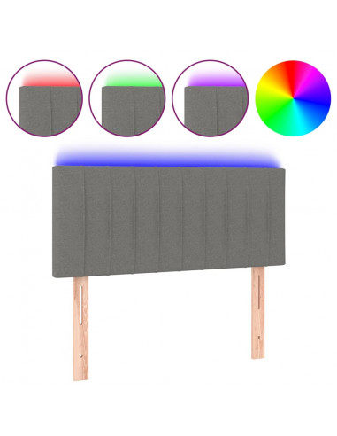 Testiera a LED Grigio Scuro 90x5x78/88 cm in Tessuto