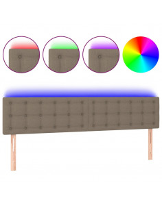 Testiera a LED Tortora 180x5x78/88 cm in Tessuto 2