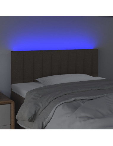 Testiera a LED Tortora 100x5x78/88 cm in Tessuto
