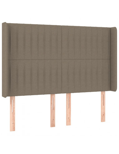 Testiera ad Orecchio Tortora 147x16x118/128 cm in Tessuto