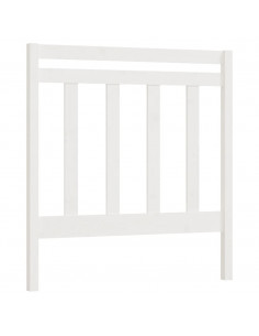 Testiera per Letto Bianca 106x4x100cm in Legno Massello di Pino 2