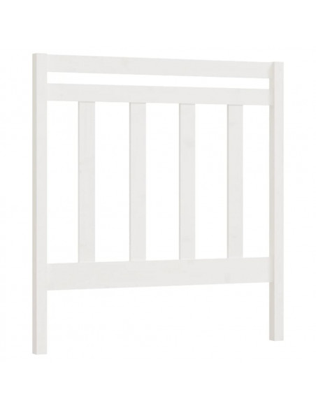 Testiera per Letto Bianca 106x4x100cm in Legno Massello di Pino