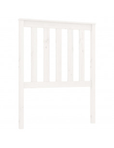Testiera per Letto Bianca 81x6x101 cm in Legno Massello di Pino 2