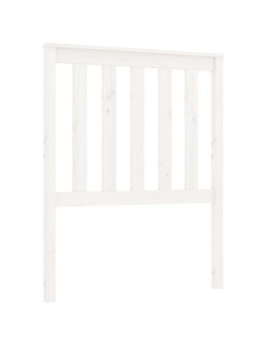 Testiera per Letto Bianca 81x6x101 cm in Legno Massello di Pino