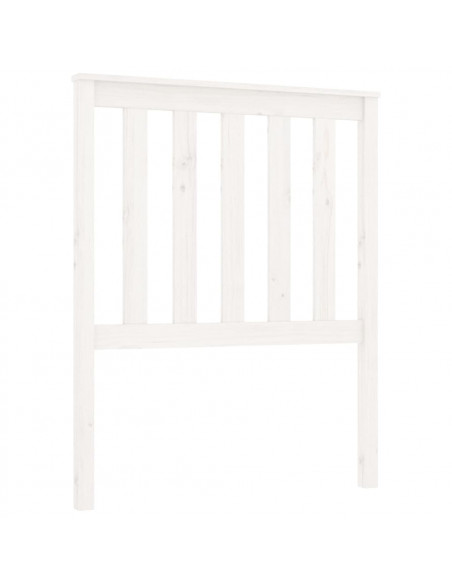 Testiera per Letto Bianca 81x6x101 cm in Legno Massello di Pino