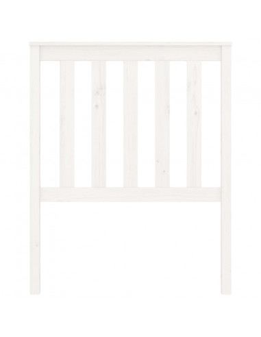Testiera per Letto Bianca 81x6x101 cm in Legno Massello di Pino