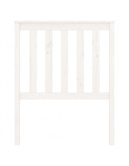 Testiera per Letto Bianca 81x6x101 cm in Legno Massello di Pino