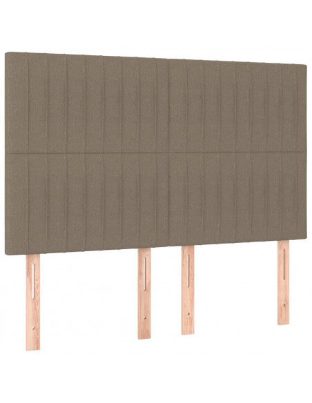 Testiera a LED Tortora 144x5x118/128 cm in Tessuto