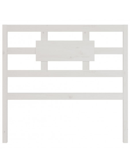 Testiera per Letto Bianca 105,5x4x100 cm Legno Massello di Pino