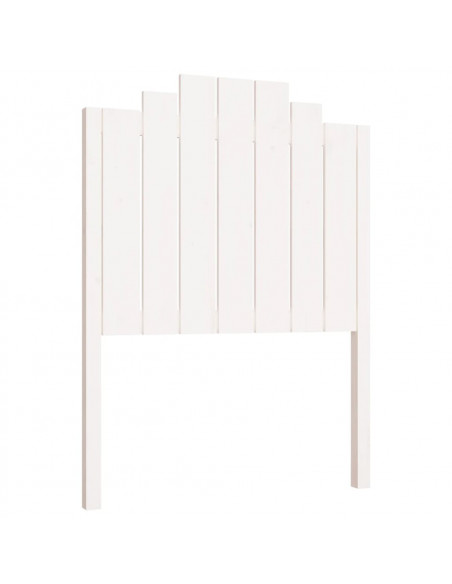 Testiera per Letto Bianca 81x4x110 cm in Legno Massello di Pino
