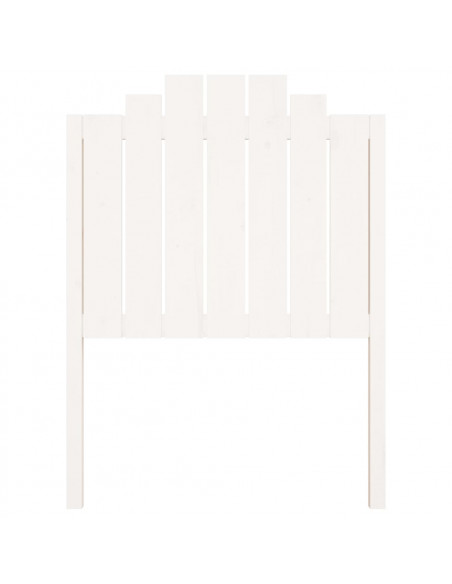 Testiera per Letto Bianca 81x4x110 cm in Legno Massello di Pino
