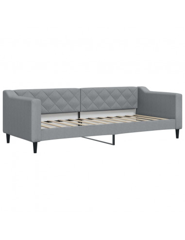 Letto da Giorno Grigio Chiaro 80x200 cm in Tessuto