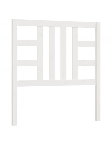 Testiera per Letto Bianca 106x4x100 cm Legno Massello di Pino