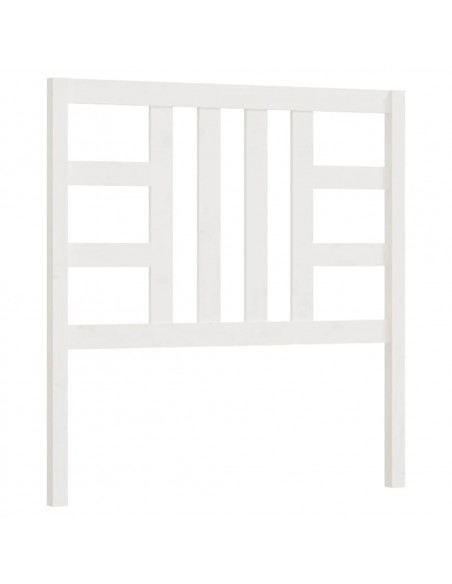 Testiera per Letto Bianca 106x4x100 cm Legno Massello di Pino