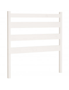 Testiera per Letto Bianca 106x4x100cm in Legno Massello di Pino 2