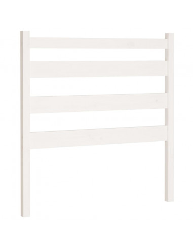 Testiera per Letto Bianca 106x4x100cm in Legno Massello di Pino
