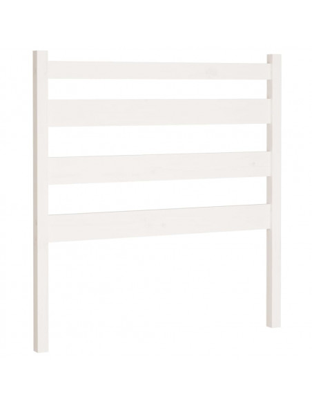 Testiera per Letto Bianca 106x4x100cm in Legno Massello di Pino