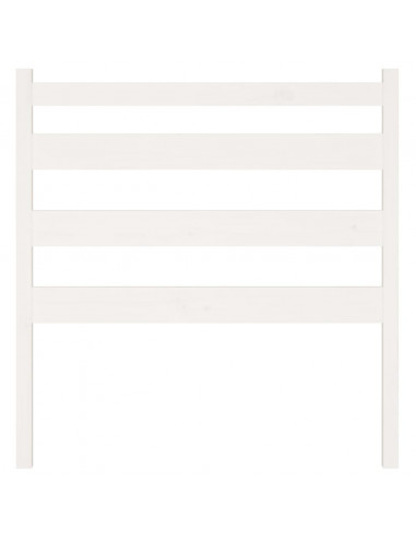 Testiera per Letto Bianca 106x4x100cm in Legno Massello di Pino