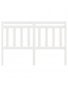 Testiera per Letto Bianca 140x4x100cm in Legno Massello di Pino 2