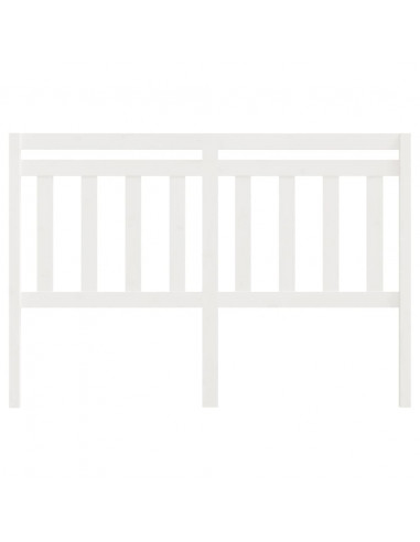 Testiera per Letto Bianca 140x4x100cm in Legno Massello di Pino