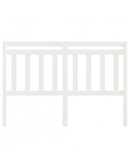 Testiera per Letto Bianca 140x4x100cm in Legno Massello di Pino