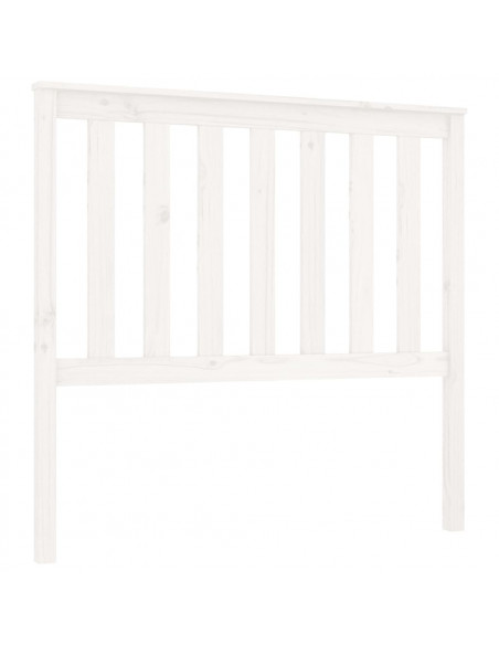 Testiera per Letto Bianca 106x6x101cm in Legno Massello di Pino