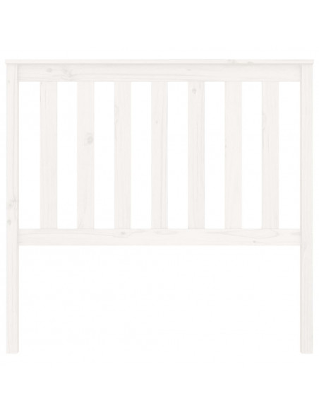 Testiera per Letto Bianca 106x6x101cm in Legno Massello di Pino