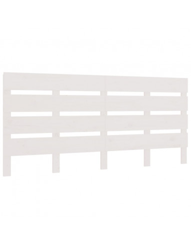 Testiera per Letto Bianca 120x3x80 cm in Legno Massello di Pino