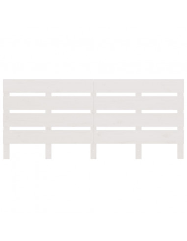Testiera per Letto Bianca 120x3x80 cm in Legno Massello di Pino