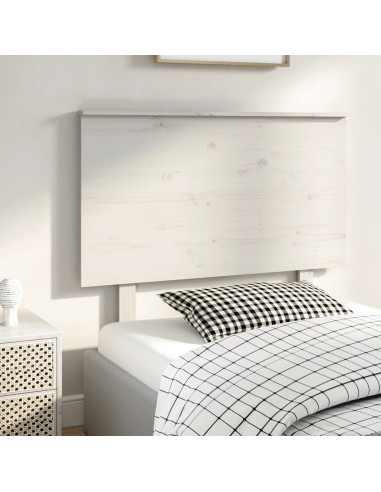 Testiera per Letto Bianca 104x6x82,5 cm Legno Massello di Pino
