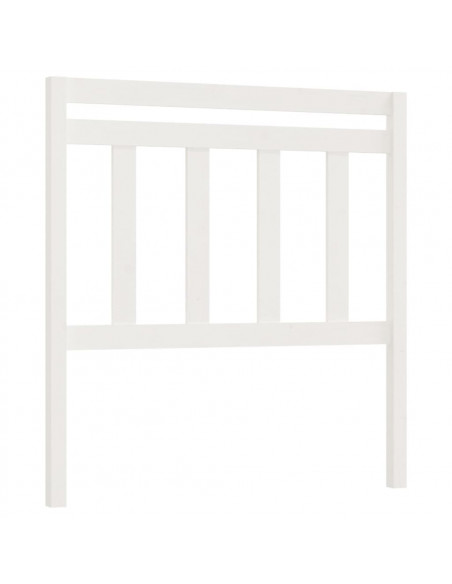 Testiera per Letto Bianca 106x4x100cm in Legno Massello di Pino