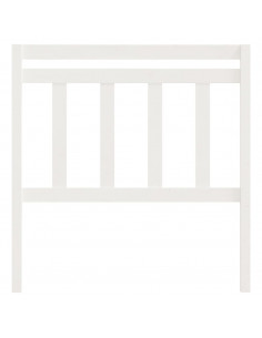 Testiera per Letto Bianca 106x4x100cm in Legno Massello di Pino 2
