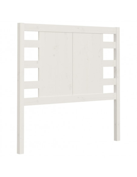 Testiera per Letto Bianca 81x4x100 cm in Legno Massello di Pino