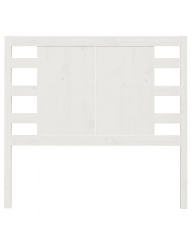 Testiera per Letto Bianca 81x4x100 cm in Legno Massello di Pino
