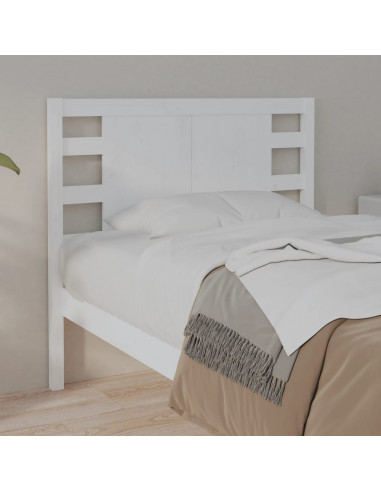 Testiera per Letto Bianca 81x4x100 cm in Legno Massello di Pino