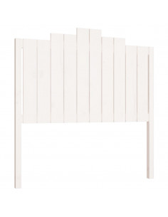 Testiera per Letto Bianca 106x4x110cm in Legno Massello di Pino 2